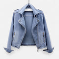 Ancienne Monde | Veste Femme Courte en Denim Bleu Vintage