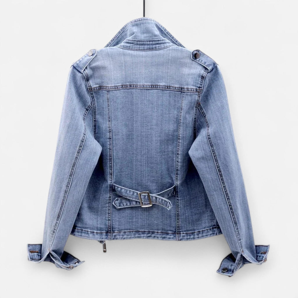 Ancienne Monde | Veste Femme Courte en Denim Bleu Vintage
