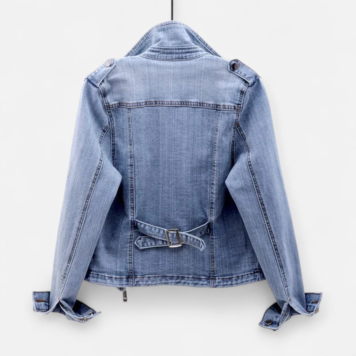 Ancienne Monde | Veste Femme Courte en Denim Bleu Vintage