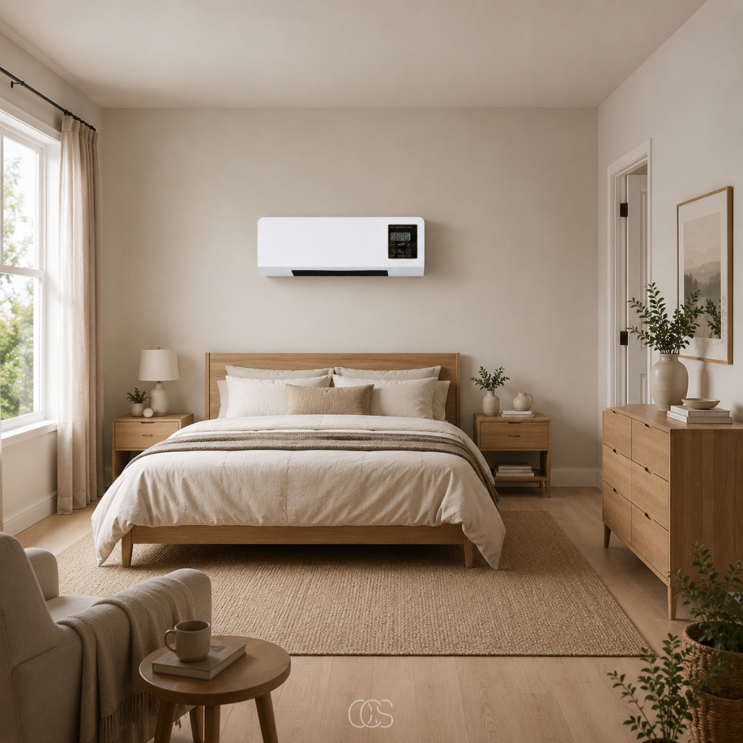 Appareil Mural Chauffage et Ventilation avec Télécommande et Écran LED