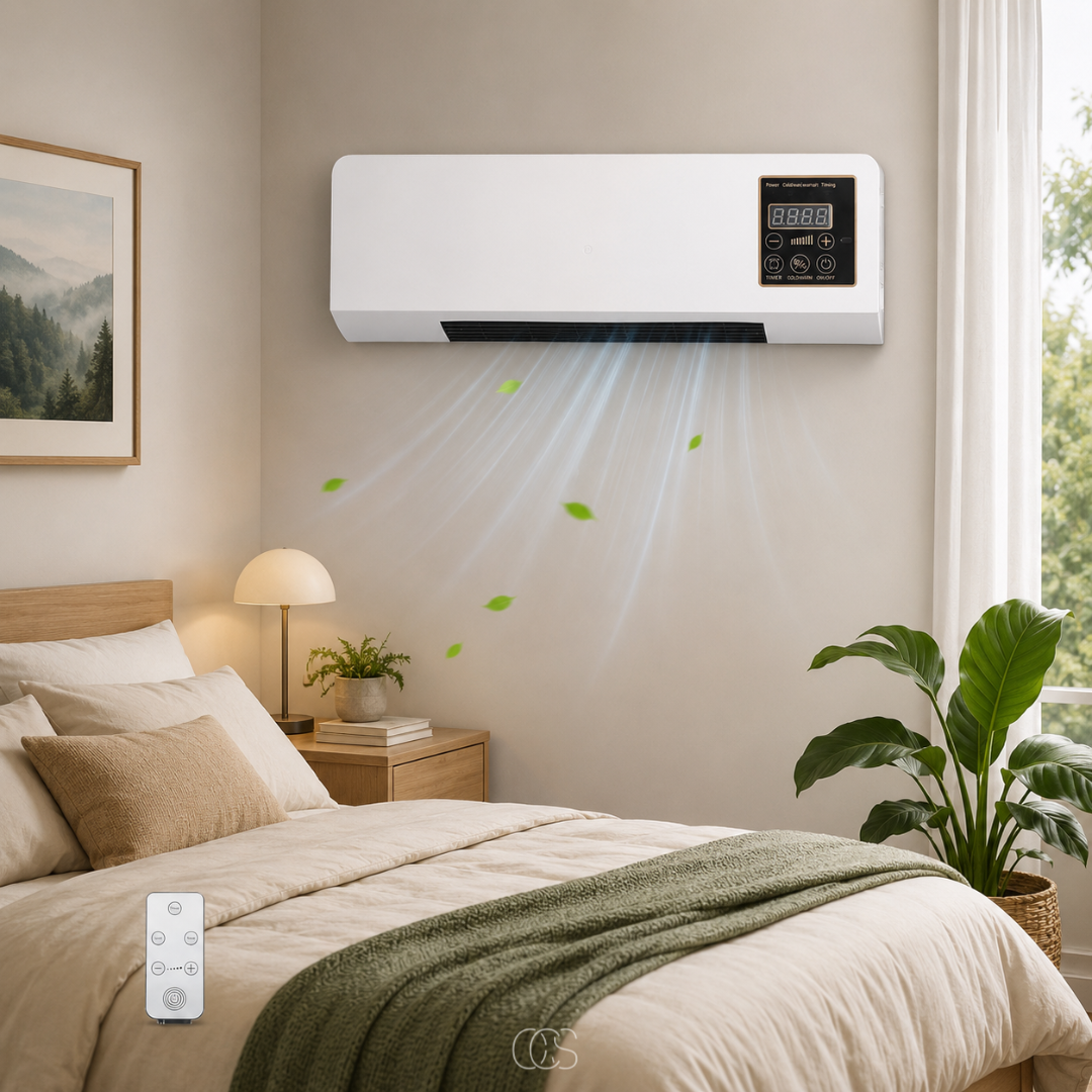 2-in-1 Wall Heater with Fan, Remote Control, and LED Display
