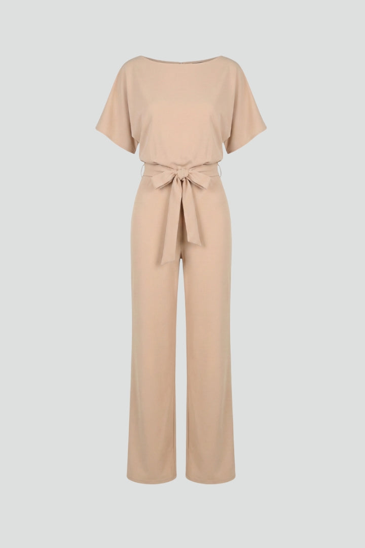 Combinaison pantalon pour femme — modèle évasé uni sans fermeture visible