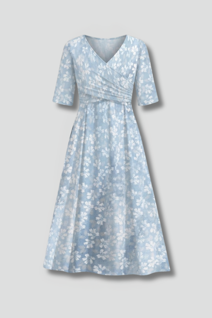 Haut long mi-moyen femme — robe droite unie à manches courtes | vacances