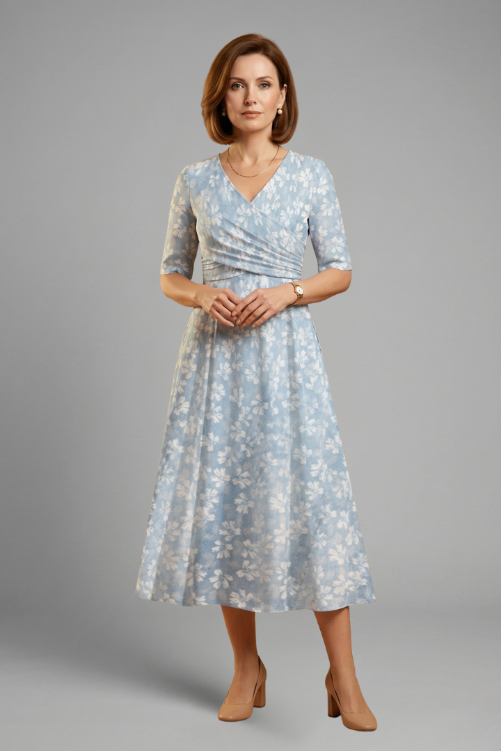 Haut long mi-moyen femme — robe droite unie à manches courtes | vacances