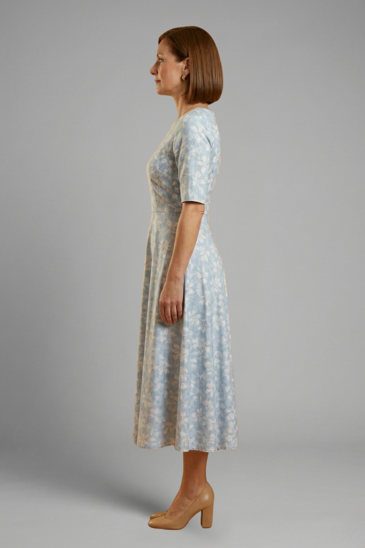 Haut long mi-moyen femme — robe droite unie à manches courtes | vacances