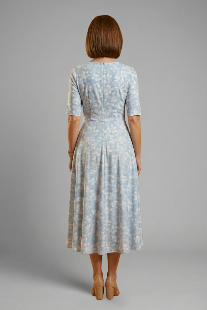 Haut long mi-moyen femme — robe droite unie à manches courtes | vacances