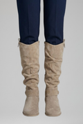 Bottes en Suédine Femme – Fermeture Zippée Talon Bloc Bas Confort Quotidien