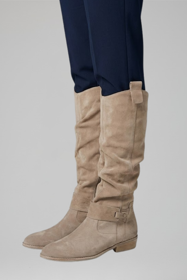 Bottes en Suédine Femme – Fermeture Zippée Talon Bloc Bas Confort Quotidien