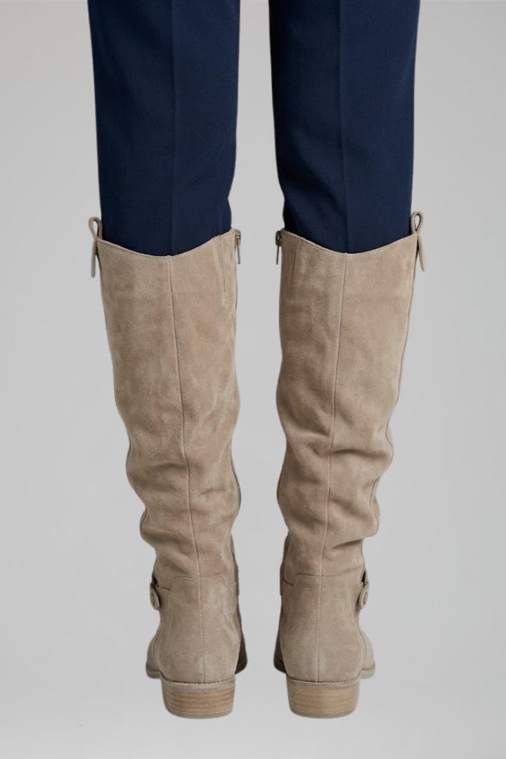 Bottes en Suédine Femme – Fermeture Zippée Talon Bloc Bas Confort Quotidien