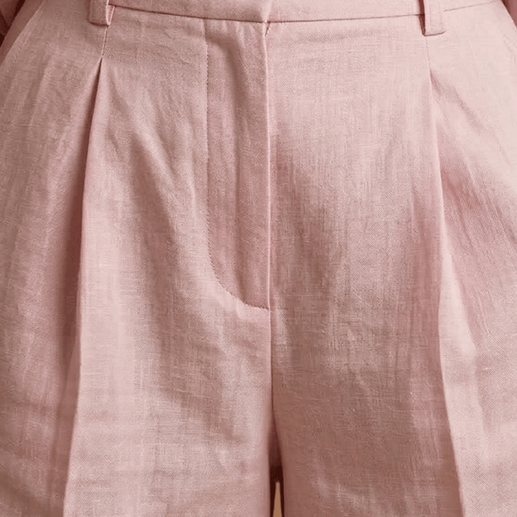 Parure chemise et pantalon court femme - ensemble plissé avec poches | vacances