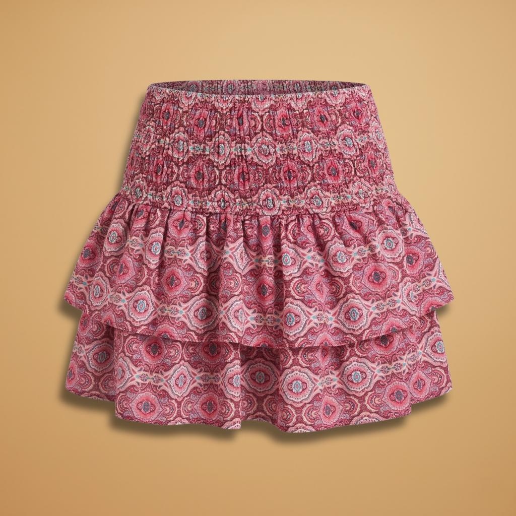 Jupe d'été pour femme - tenue trapèze de style drapé à ceinture élastiquée | vacances