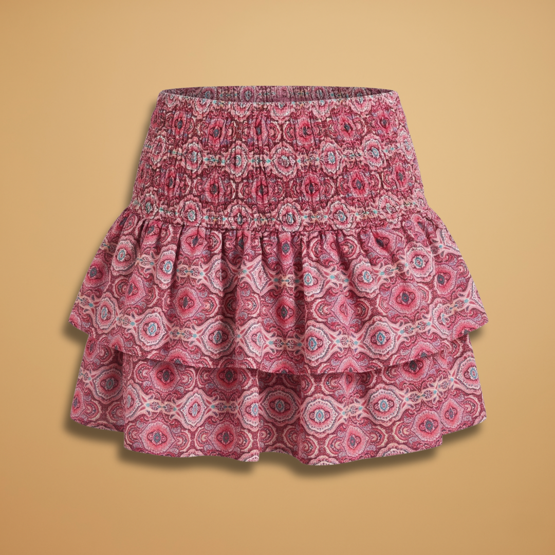 Jupe d'été pour femme - tenue trapèze de style drapé à ceinture élastiquée | vacances