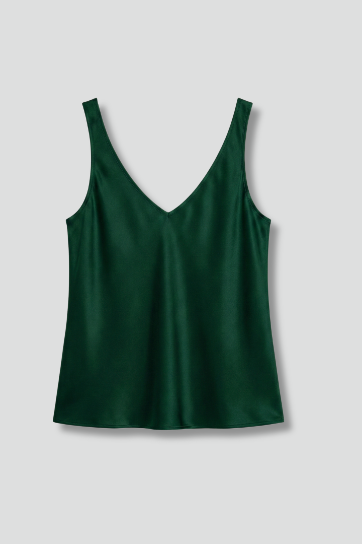 Maillot sans manches femme — haut droit uni encolure en V profond | vacances