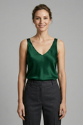 Maillot sans manches femme — haut droit uni encolure en V profond | vacances