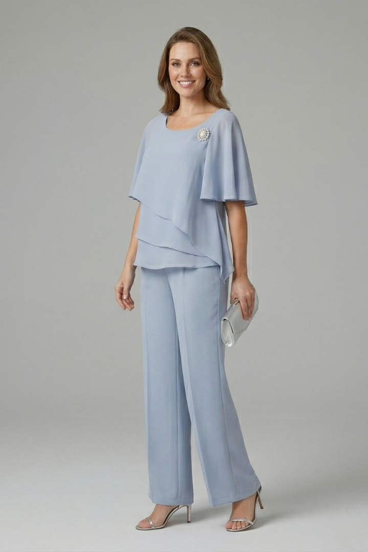 Ensemble tunique et pantalon femme — modèle fluide droit sans boutons | vacances