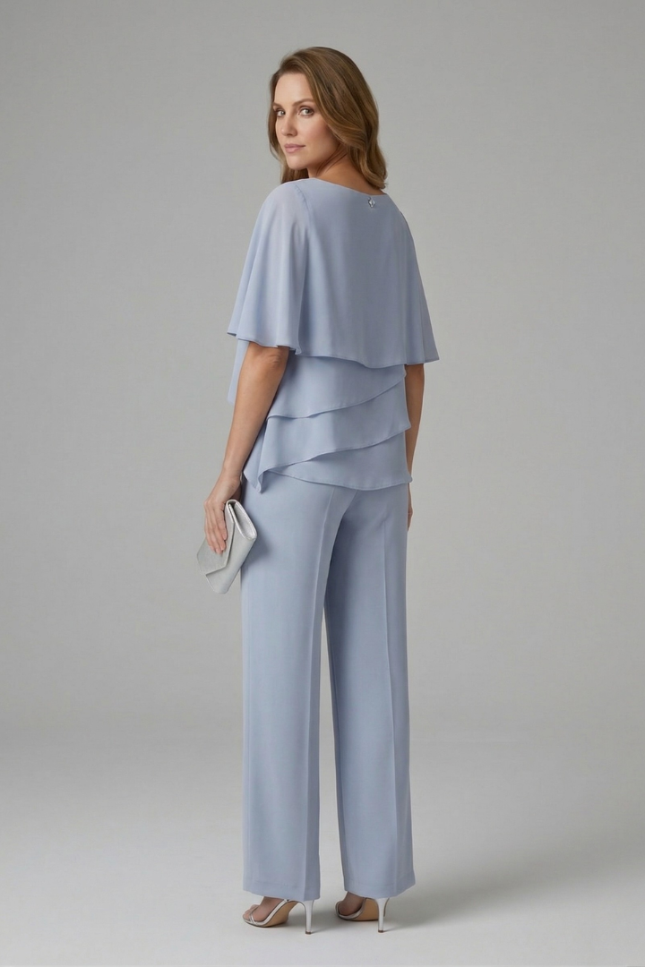 Ensemble tunique et pantalon femme — modèle fluide droit sans boutons | vacances