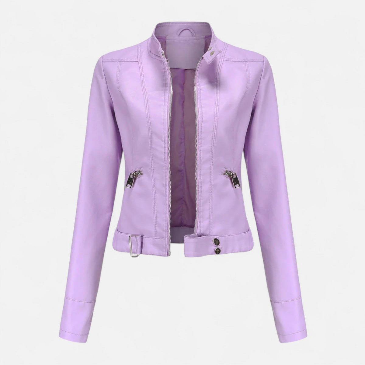 Ancienne Monde | Blouson Femme en Cuir Végan Style Classique Raffiné