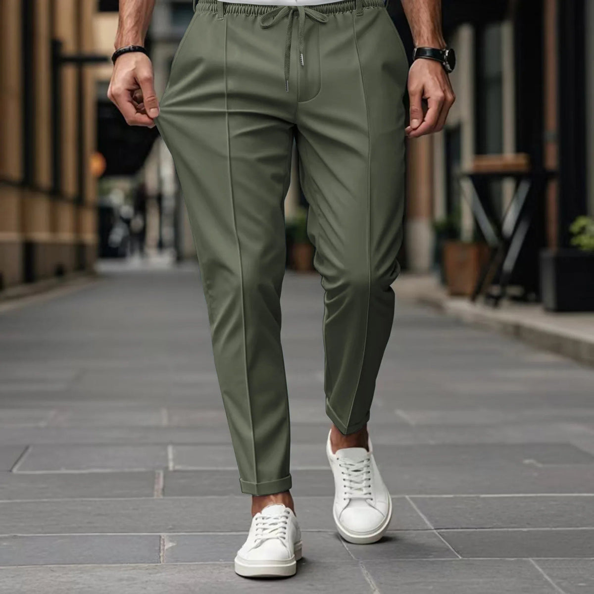 Bas homme business slim ajusté taille élastiquée