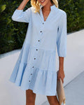 Robe Courte Femme A-Line Col V