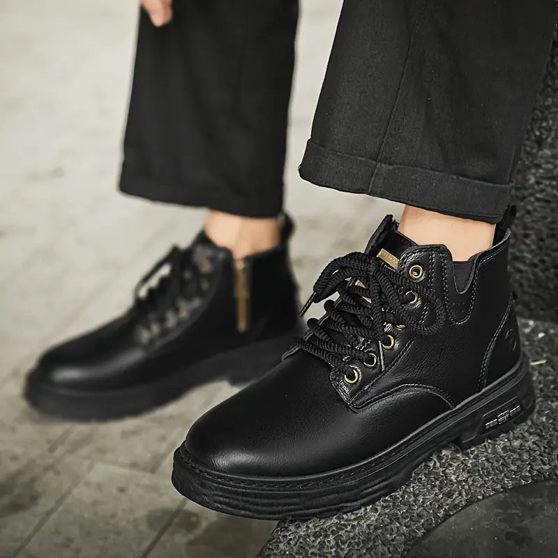 Bottes Cuir Véritable Homme – Semelle Robuste et Confort Durable