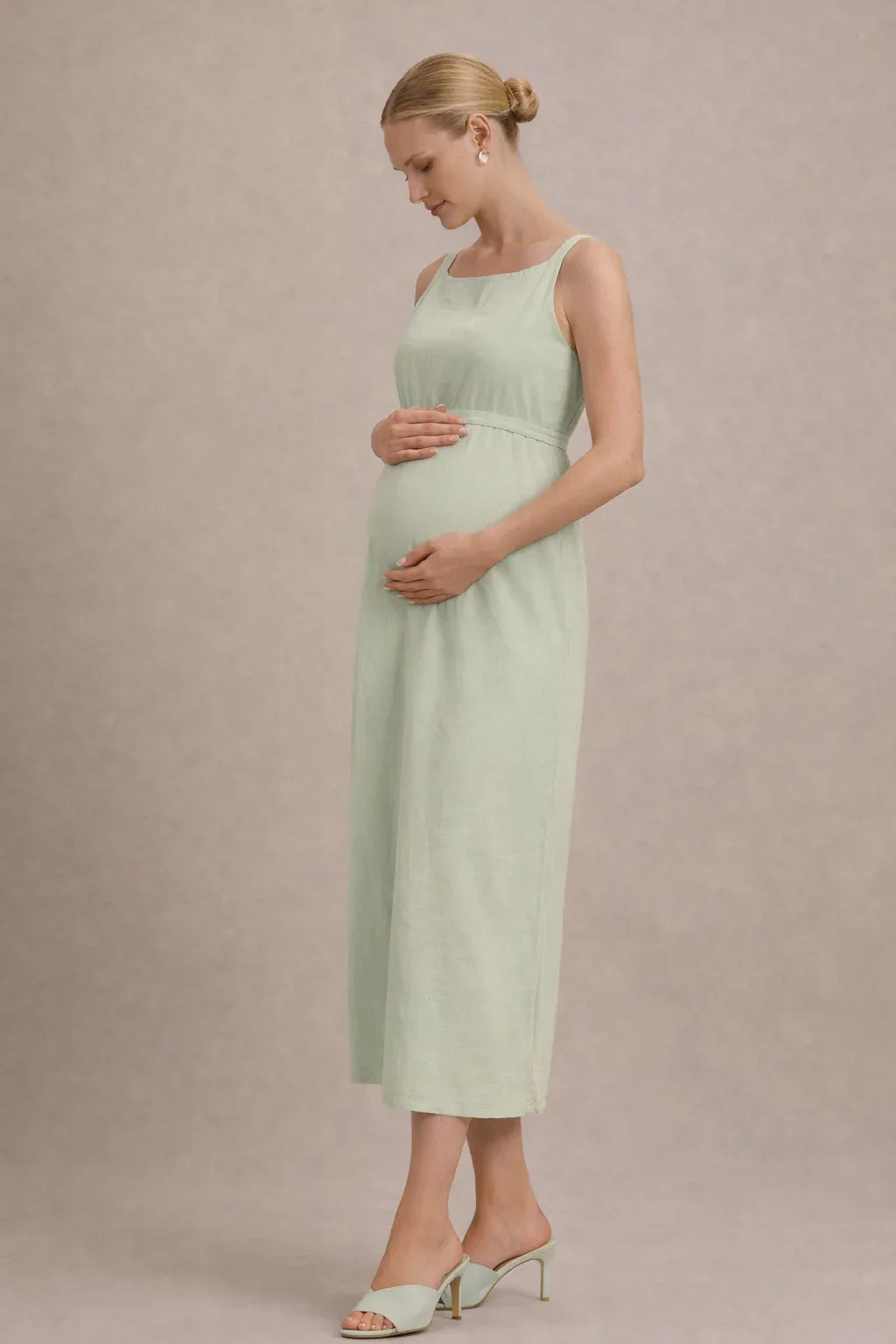 Robe maternité midi empire sans manches