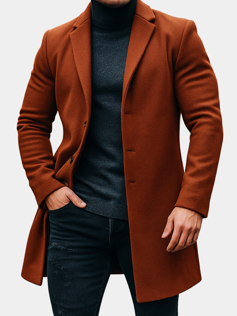 Trench Laine Homme – Coupe Sculptée Tombé Fluide Élégance Intemporelle
