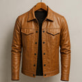 Veste Cuir Homme – Col Protecteur Fermeture Asymétrique Style Motard