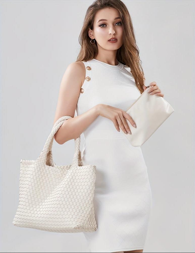 Sac tote femme tresseé grande contenance
