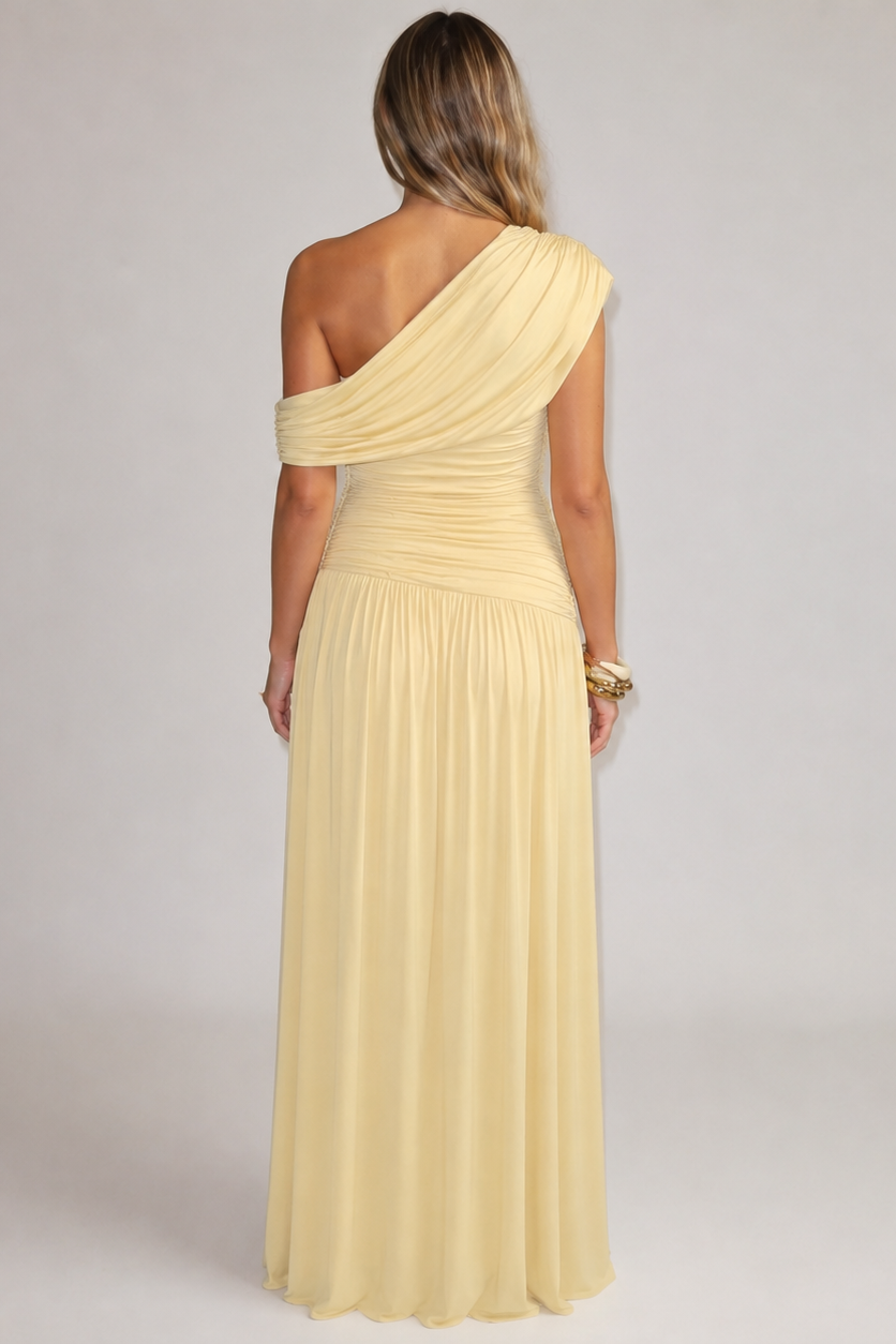 Robe de Grossesse Longue et Élégante – Silhouette Asymétrique