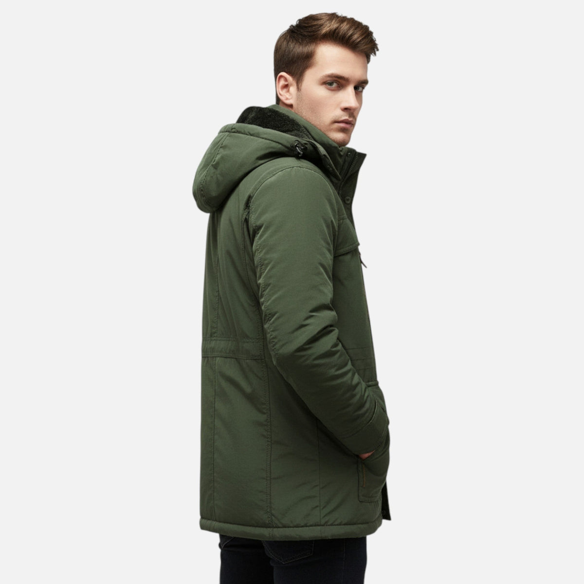 Ancienne Monde | Parka Longue Homme Hiver Épais à Capuche