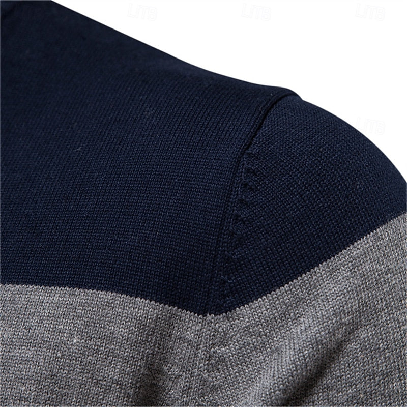 Pull Zippé Homme – Col Montant et Coupe Ajustée au Style Intemporel