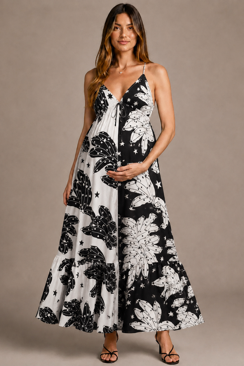 Robe longue grossesse sans manches