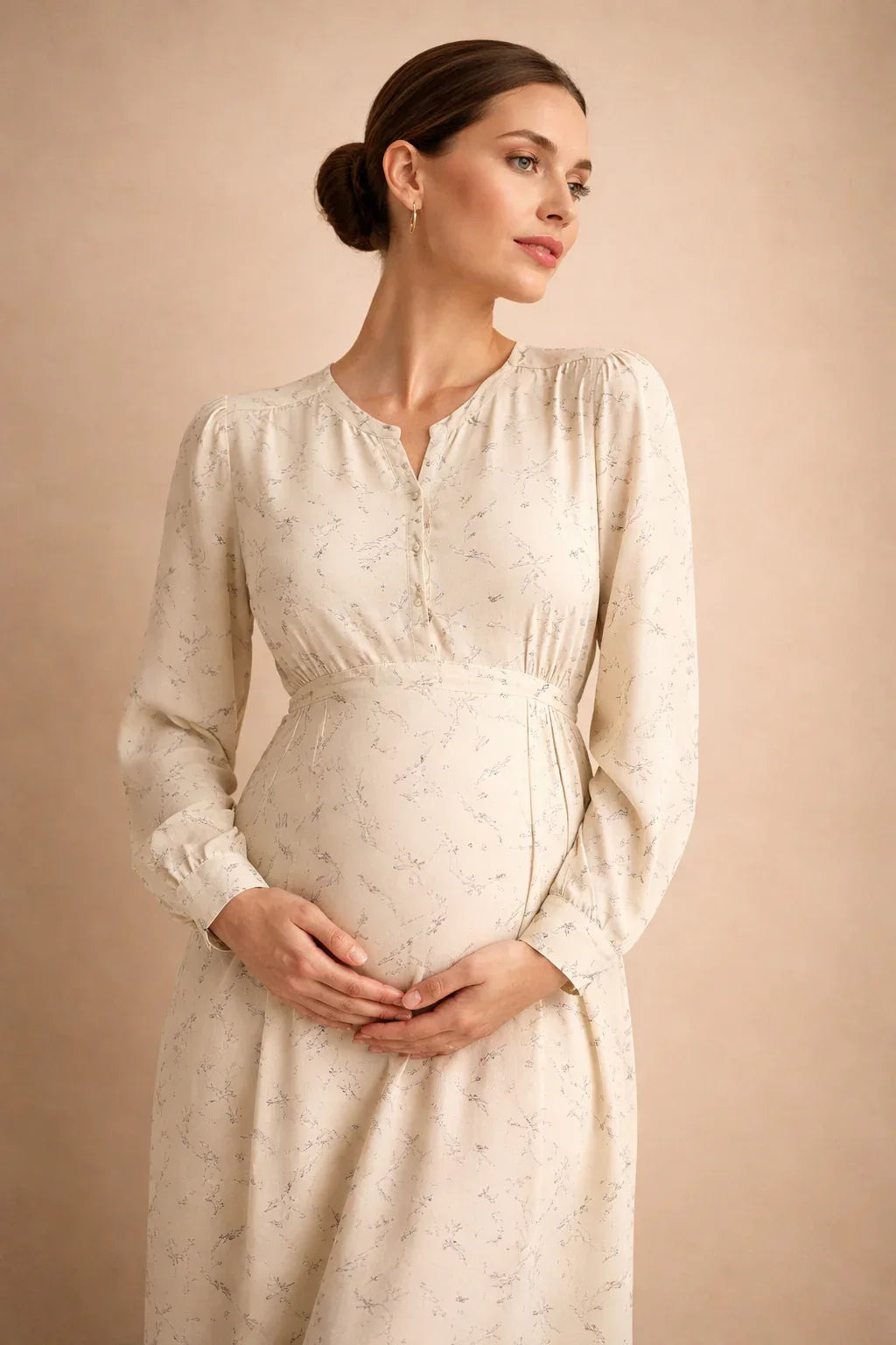 Robe grossesse longue fleurie taille empire