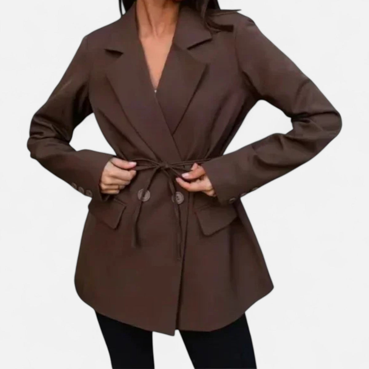 Ancienne Monde | Blazer Femme Oversize Ceinturé Style Élégant