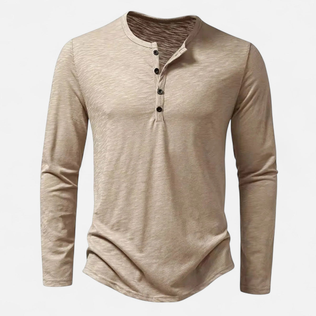 Ancienne Monde | Henley Homme Manches Longues Coton Slim Fit