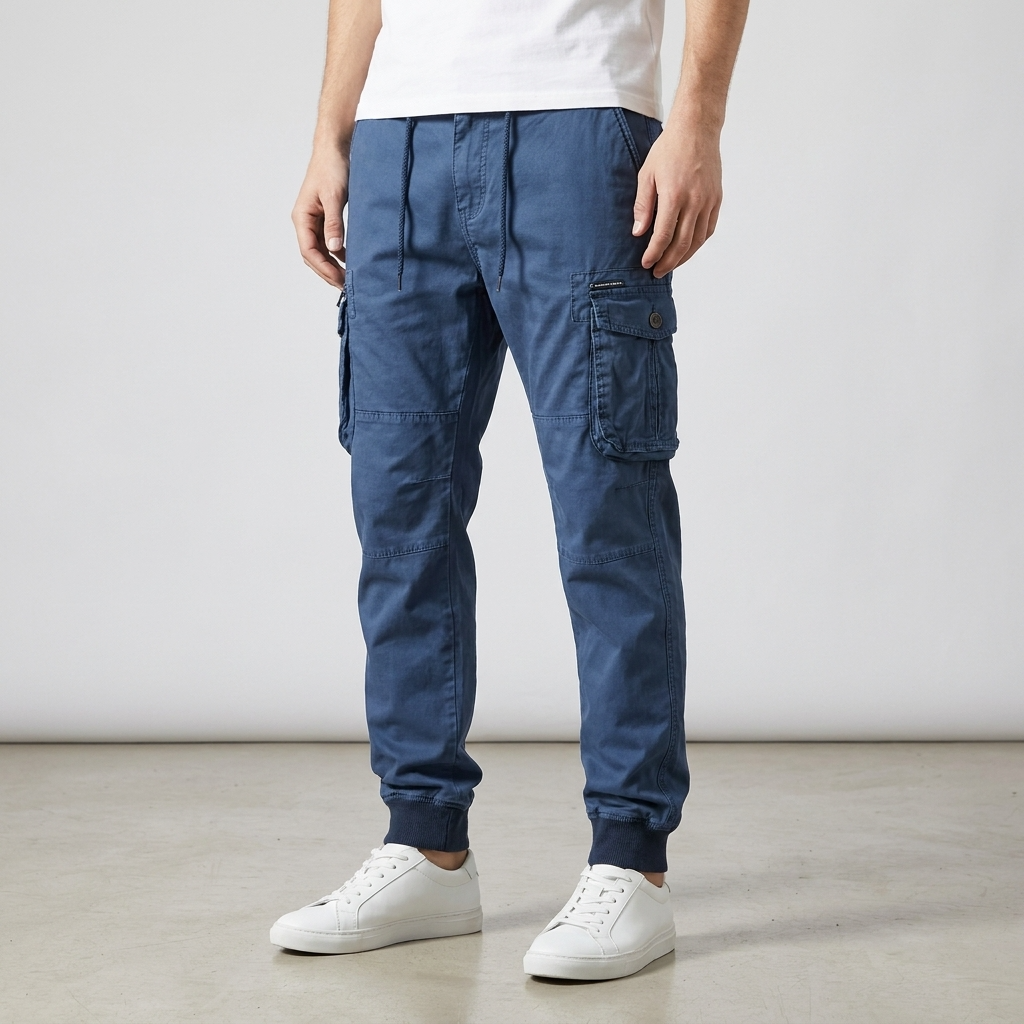 Jogger en Coton Homme – Poches Cargo et Ceinture Élastique Ajustable