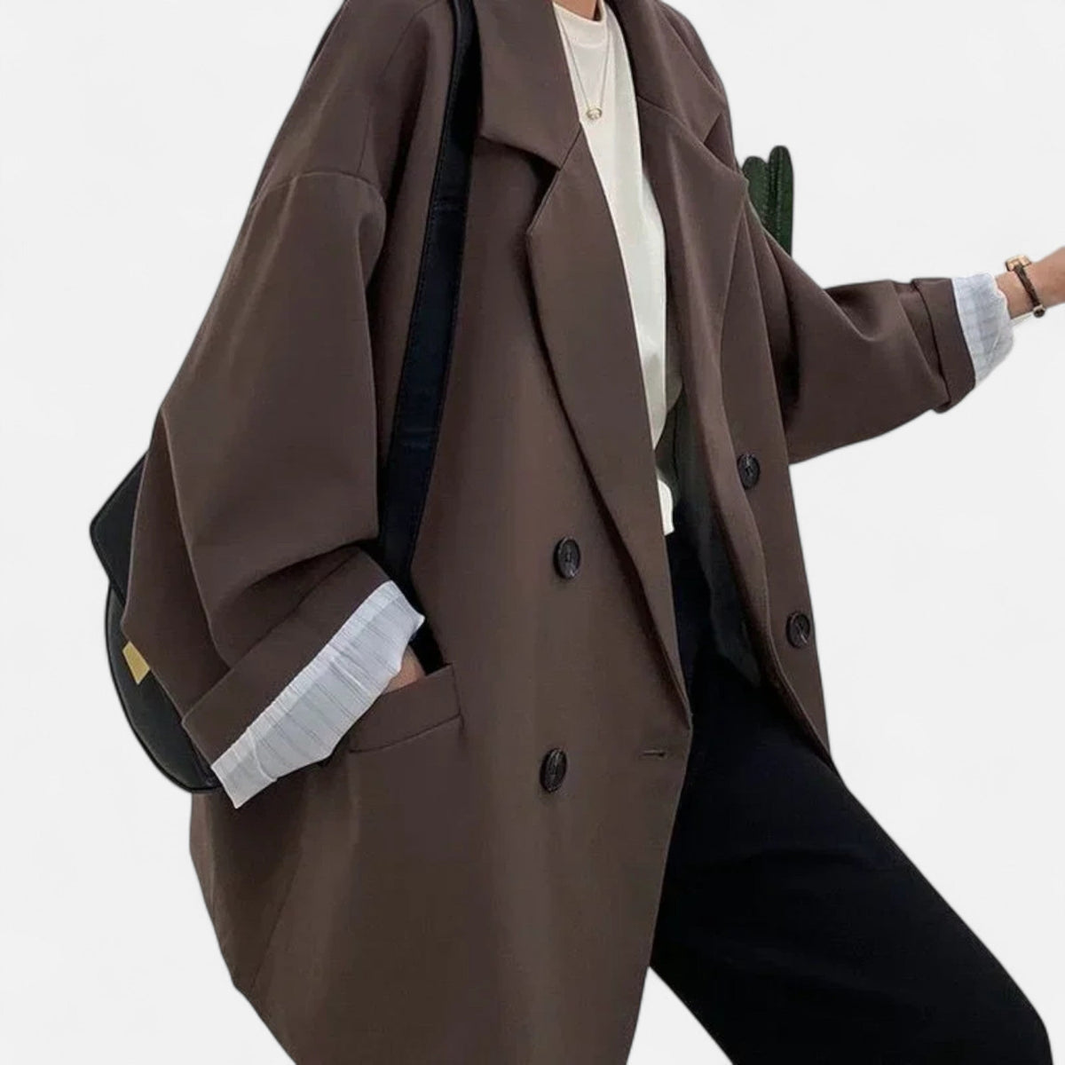 Ancienne Monde | Blazer Femme Oversize Double Boutonnage Élégance Classique