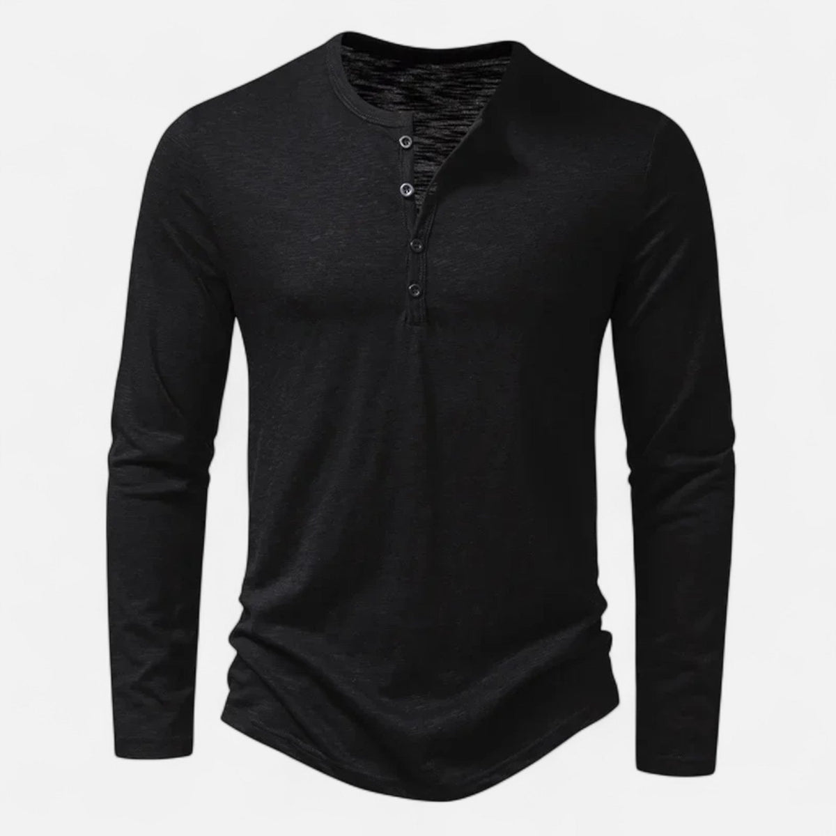 Ancienne Monde | Henley Homme Manches Longues Coton Slim Fit