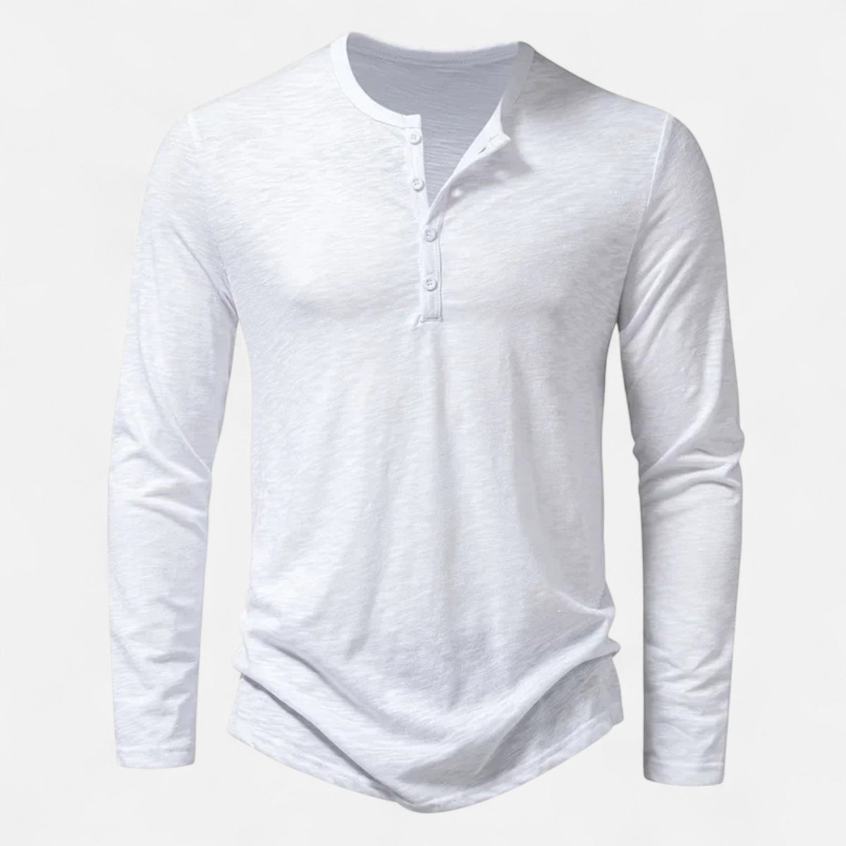 Ancienne Monde | Henley Homme Manches Longues Coton Slim Fit