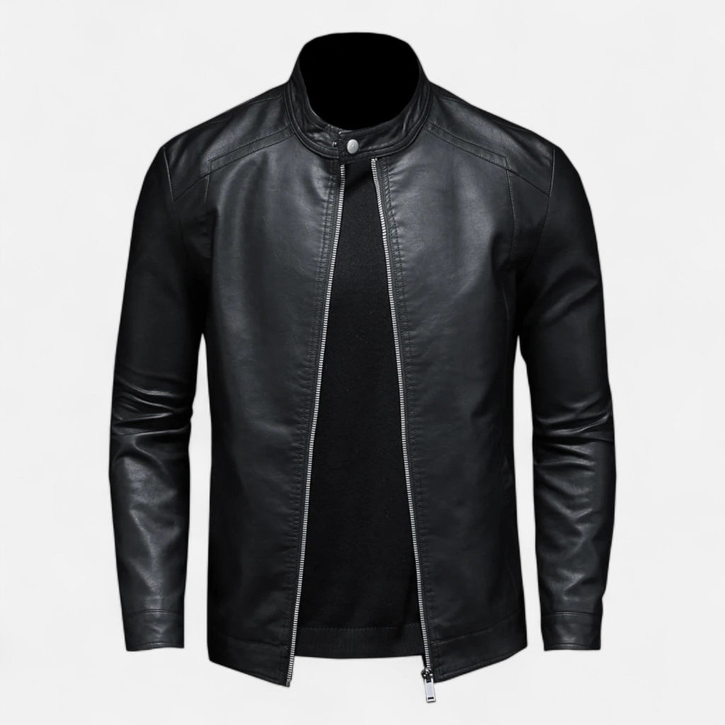 Ancienne Monde | Veste Homme en Cuir Style Motard Coupe Ajustée