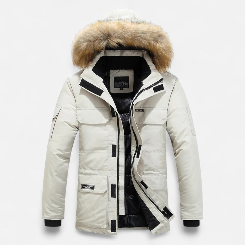 Ancienne Monde | Parka Homme Duvet Hiver à Capuche et Doublure Polaire