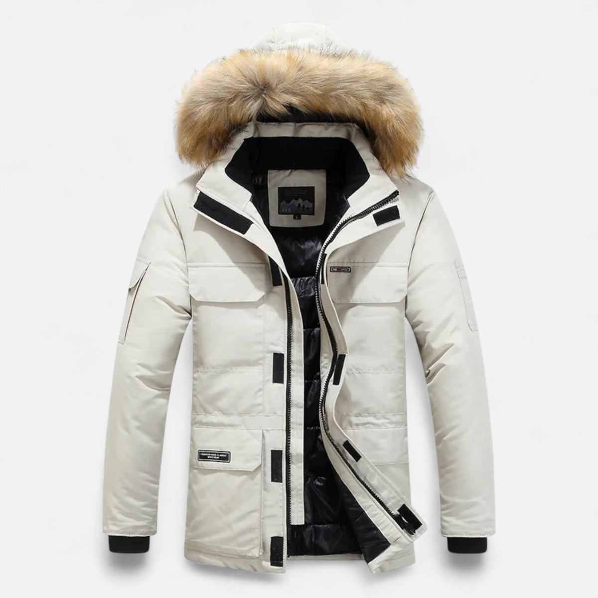 Ancienne Monde | Parka Homme Duvet Hiver à Capuche et Doublure Polaire