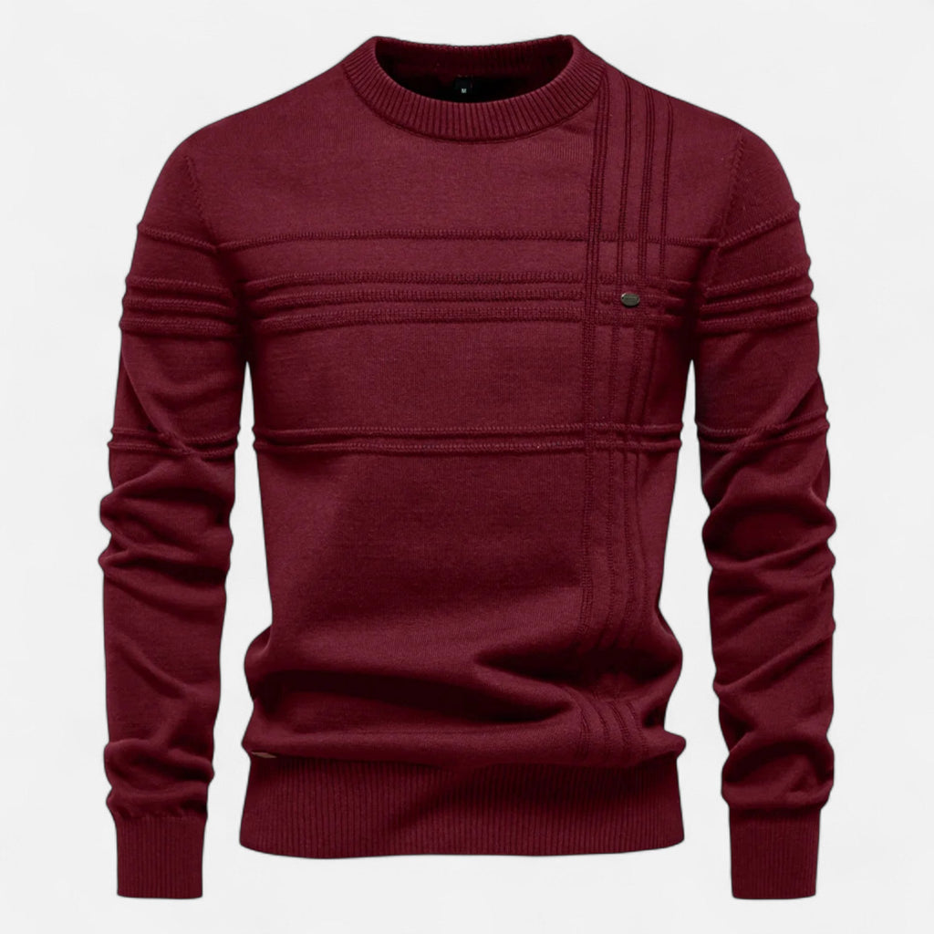 Ancienne Monde | Pull Homme Classique à Rayures en Coton Doux