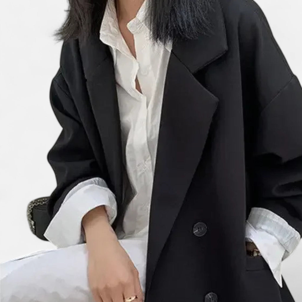 Ancienne Monde | Blazer Femme Oversize Double Boutonnage Élégance Classique