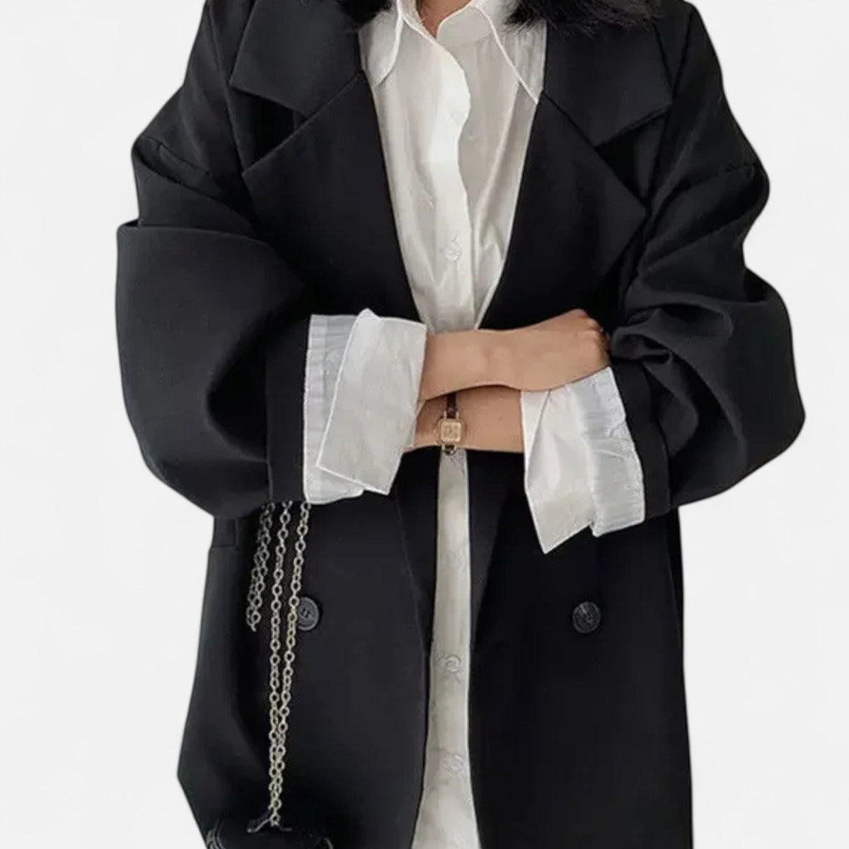 Ancienne Monde | Blazer Femme Oversize Double Boutonnage Élégance Classique