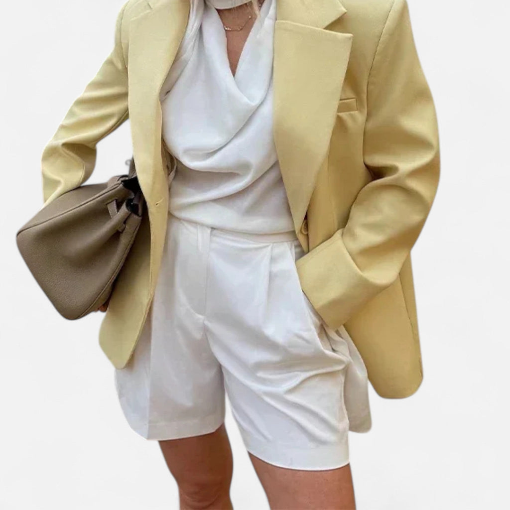 Ancienne Monde | Blazer Femme Oversize Ceinturé Style Élégant