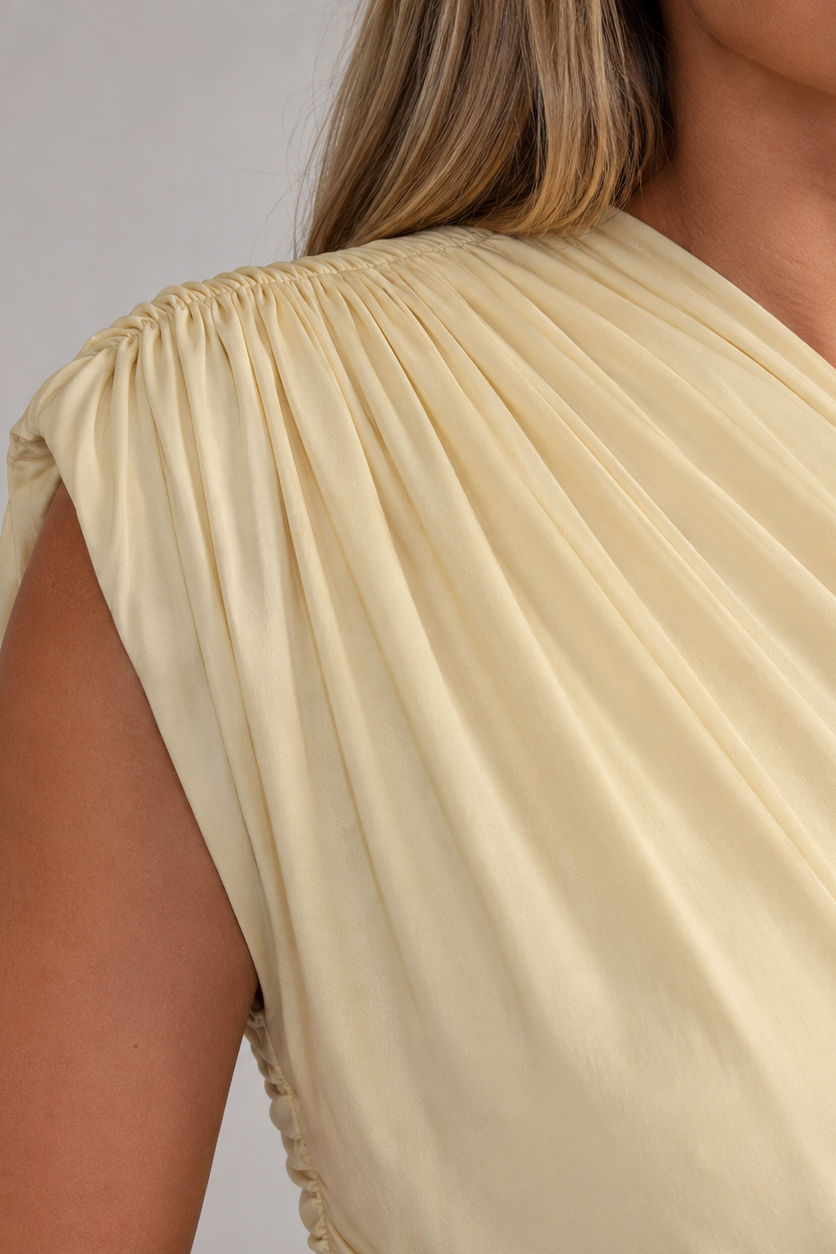 Robe de Maternité Longue Élégante Coupe Asymétrique Grossesse