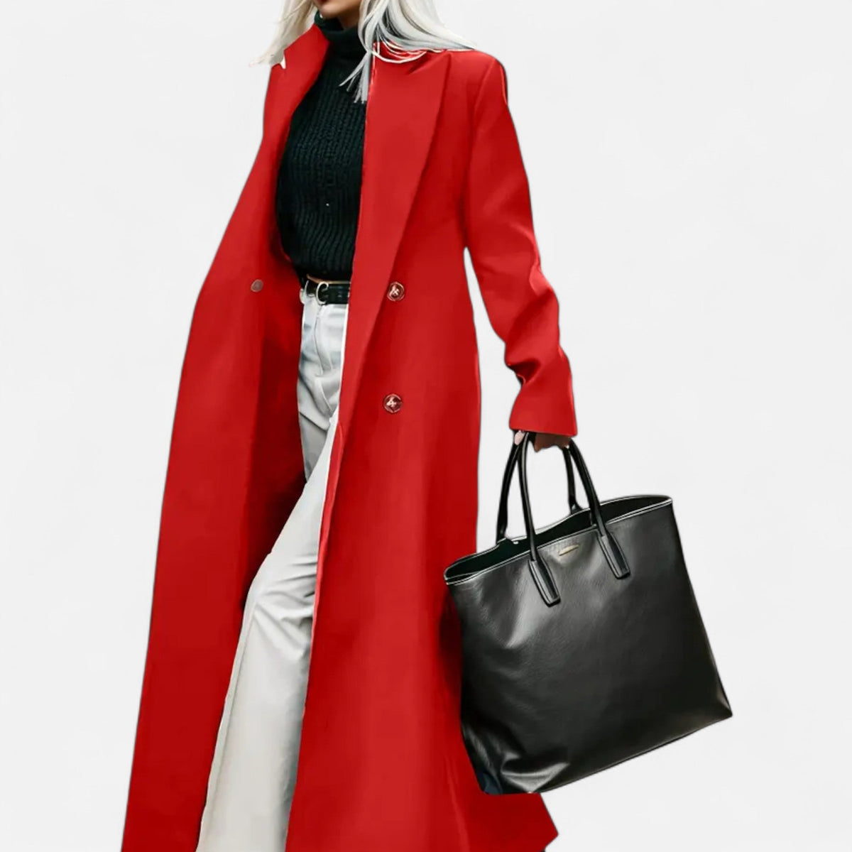 Manteau en Laine et Cachemire Femme – Revers Structurés et Coupe Intemporelle
