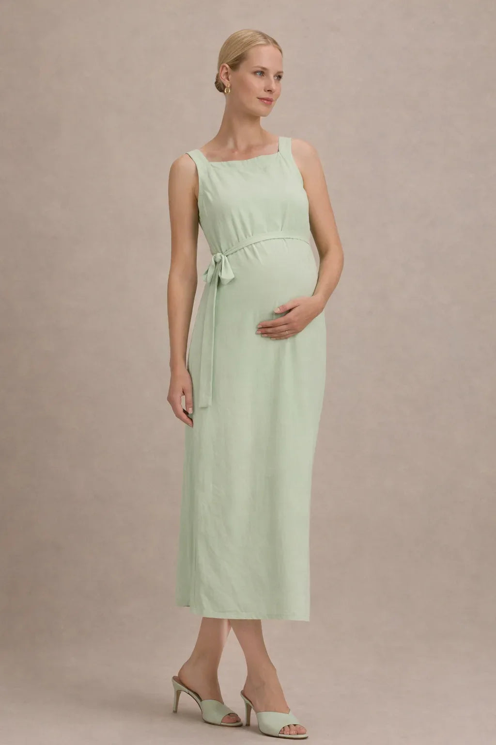 Robe maternité midi empire sans manches