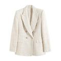 Blazer Femme – Col Cranté et Taille Ajustée Longueur Hanches Intemporelle